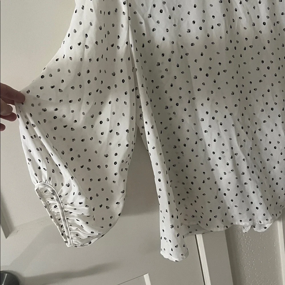LUSH White Polka Dot Blouse - Picture 6 of 6